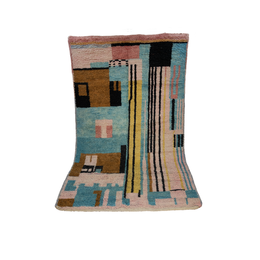 "Azura Labyrinth", Boujad Handmade Moroccan Rug