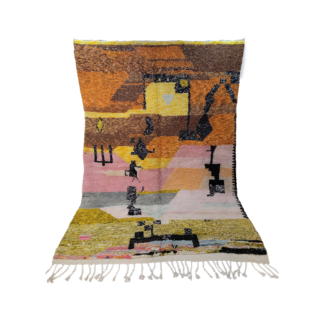 "Nomadic Echoes" Boujad Handmade Moroccan Rug