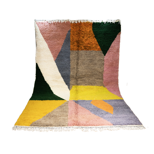 "Nomadic Palette" Beni Ourain Handmade Moroccan Rug