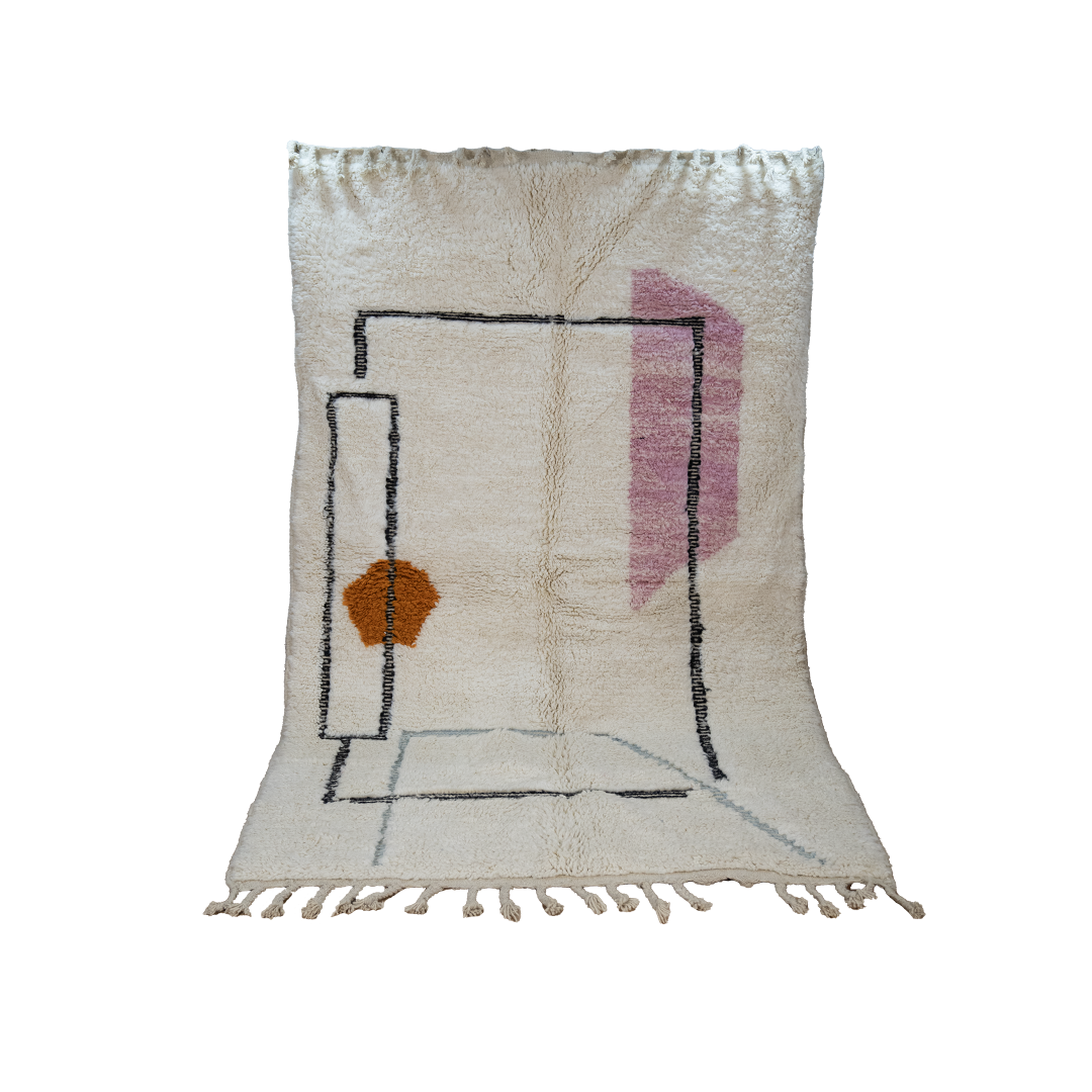 "Saharan Portal" Beni Ourain Handmade Moroccan Rug