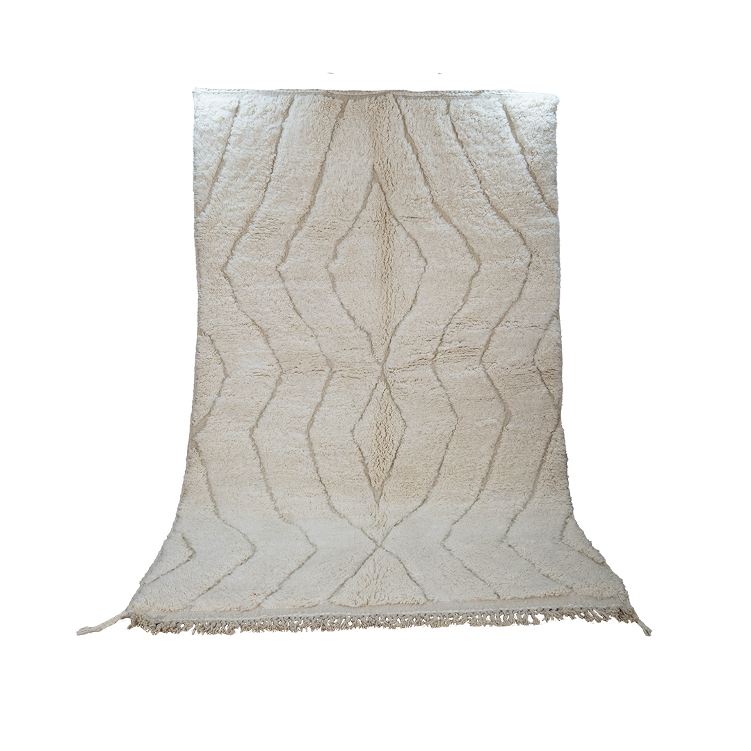 "Pristine Sheen" Beni Ourain Handmade Moroccan Rug