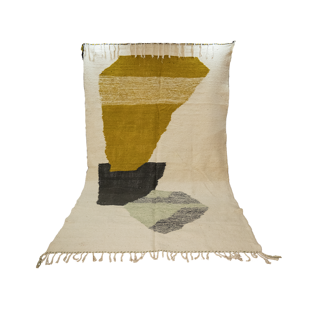 "Geometric Mirage" Zanafi Handmade Moroccan Rug