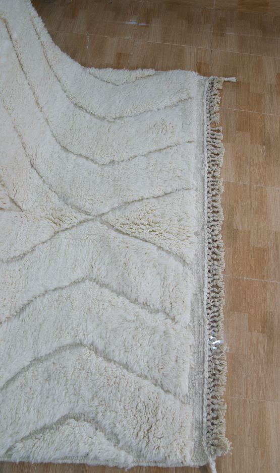 "Pristine Sheen" Beni Ourain Handmade Moroccan Rug