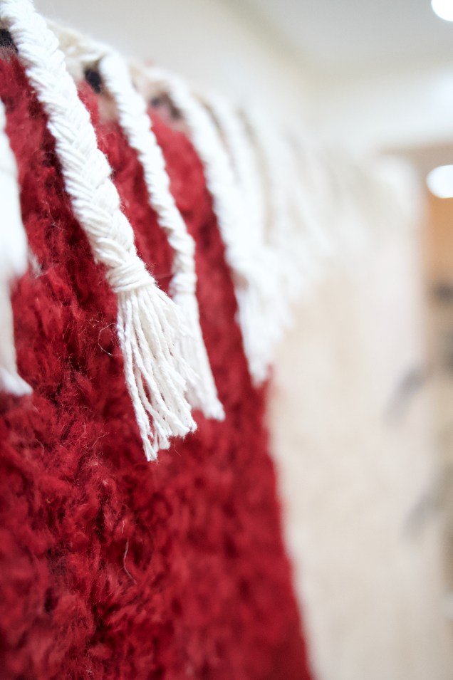 "Crimson Dusk" Beni Ourain Handmade Moroccan Rug