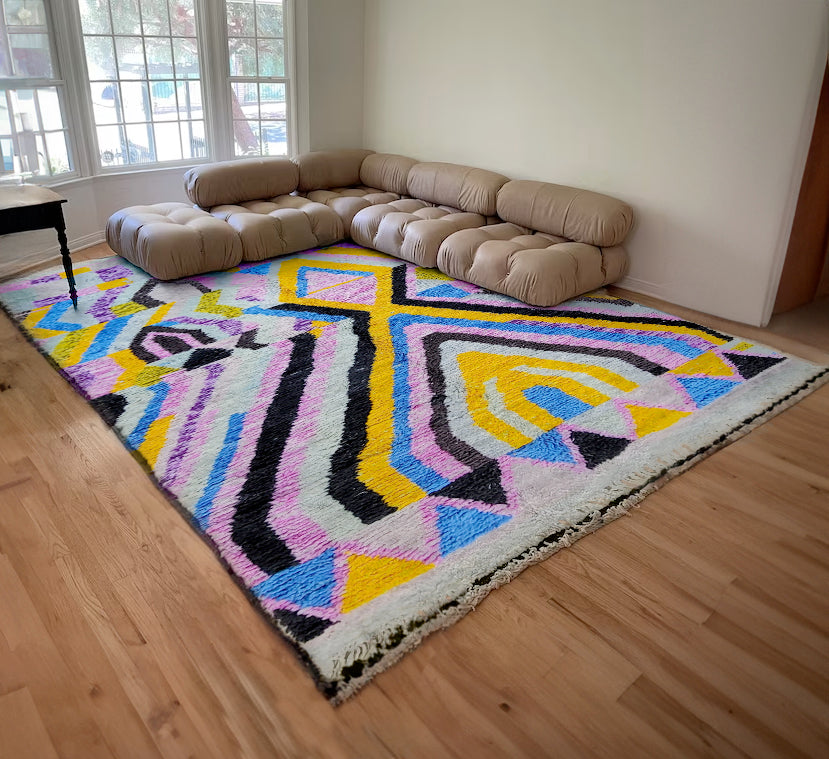 "Zalij Gateway" Boujad  Handmade Moroccan Rug