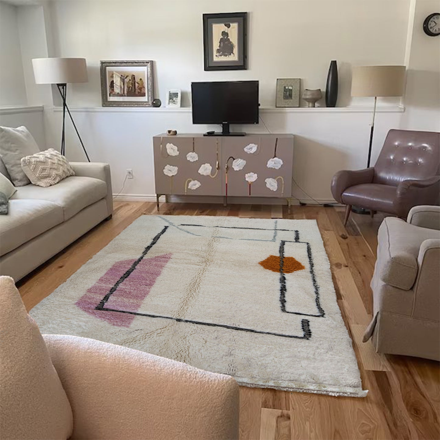 "Saharan Portal" Beni Ourain Handmade Moroccan Rug