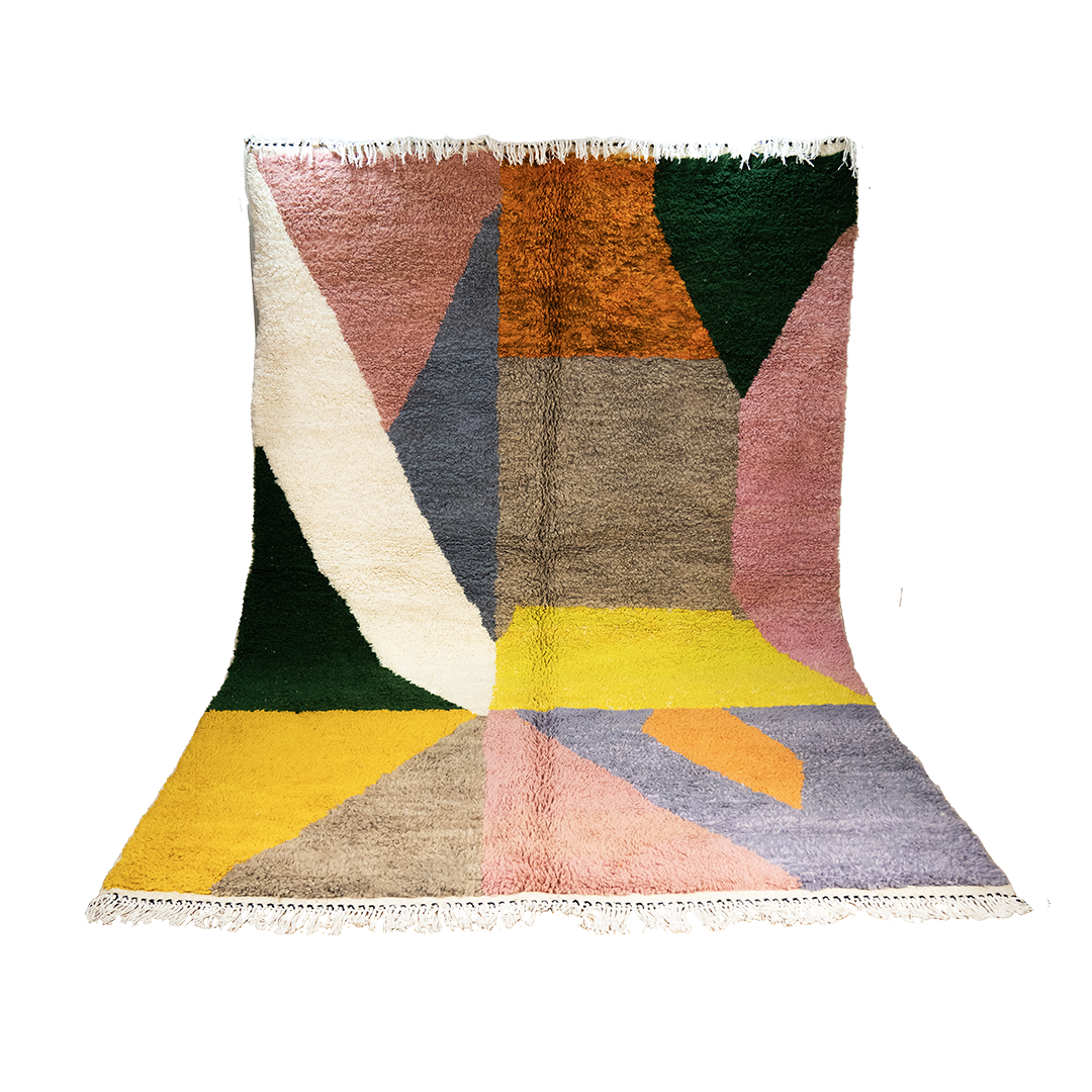 "Nomadic Palette" Beni Ourain Handmade Moroccan Rug