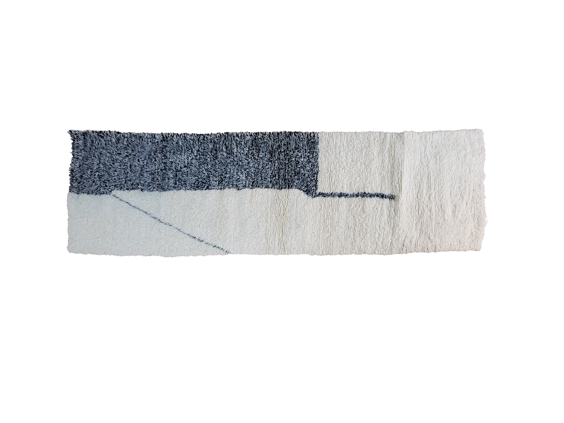 モロッコ　Beni Ourain RUNBNO1001 Beni Ourain Handmade Moroccan Runner – Atlasouq